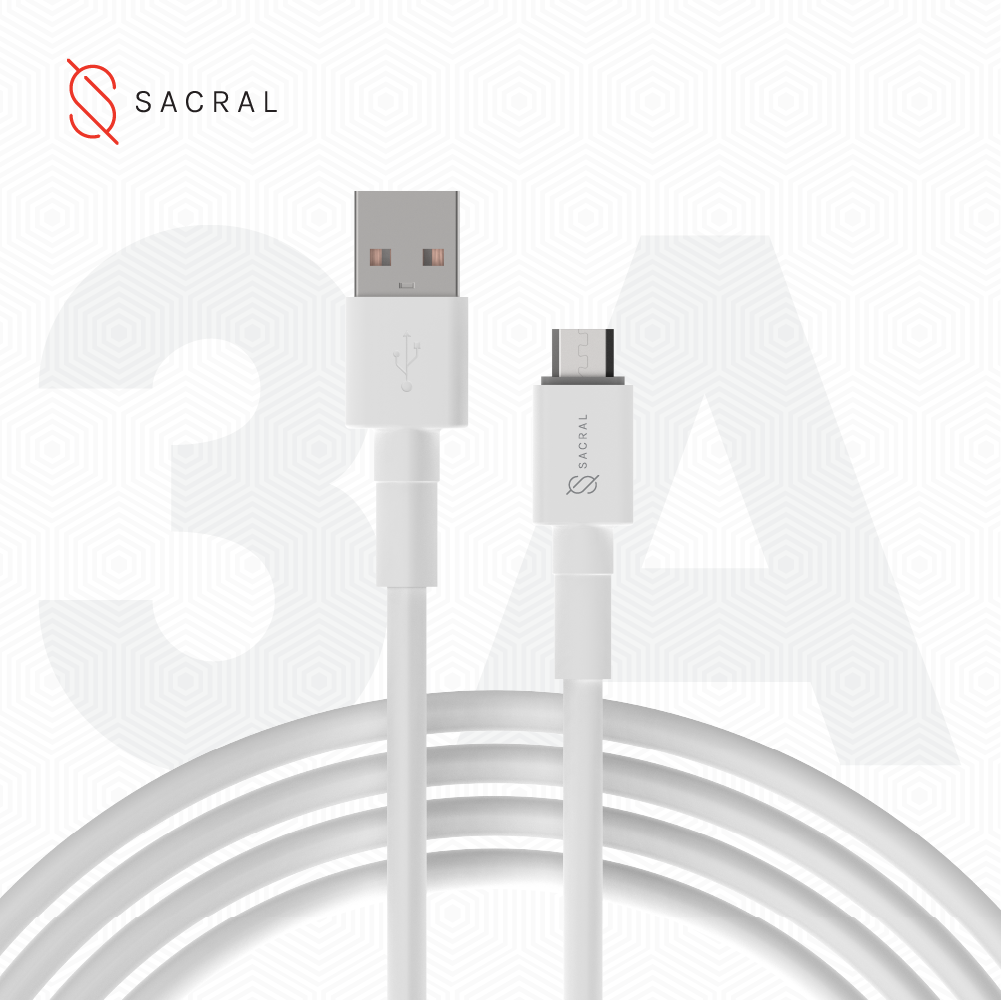 3A: 1-Meter USB-A to micro-USB, fast charging cable.