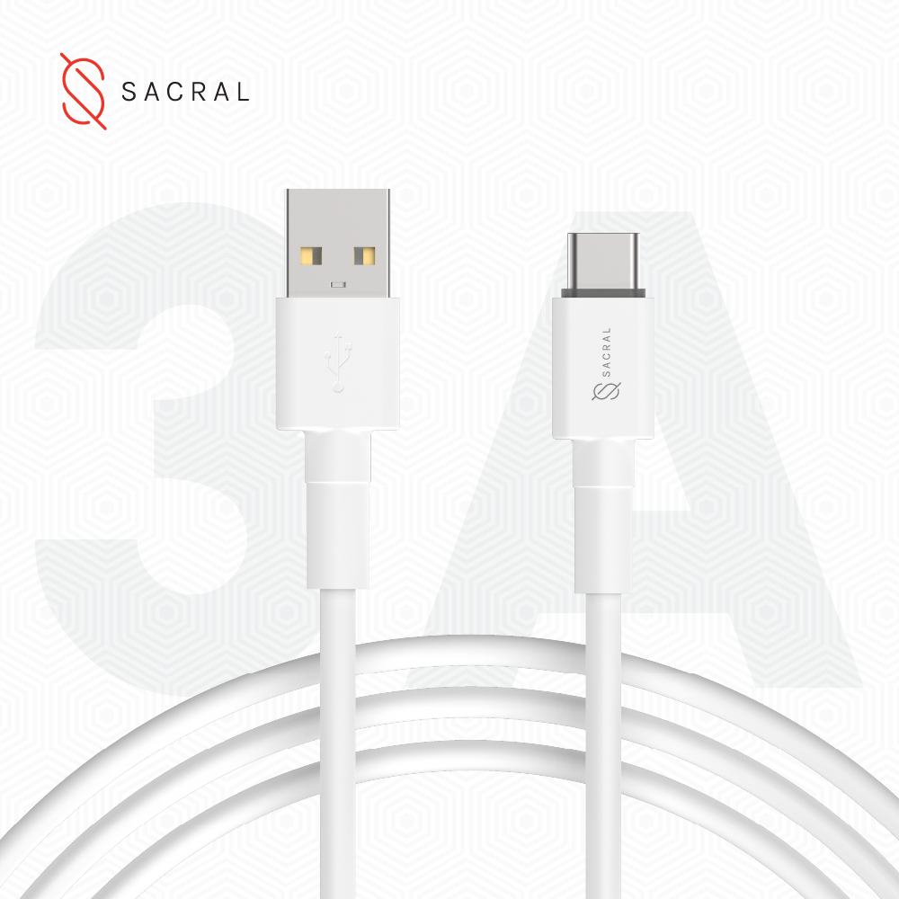 3A: 1-Meter Type-C, fast charging double jacket cable.