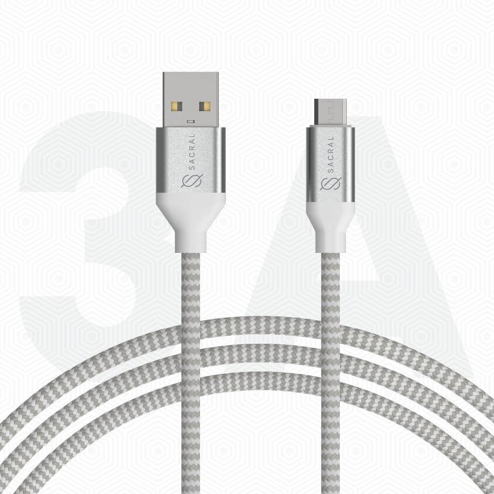 3A: 1Meter micro-USB fast charging Nylon braided cable.