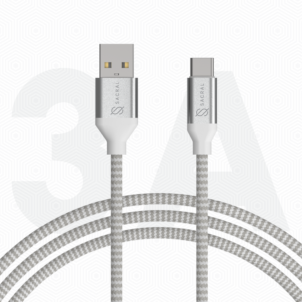 3A: 1Meter TYPE-C fast charging Nylon braided cable.