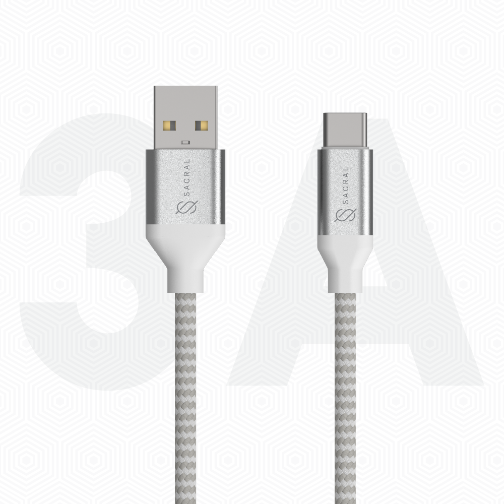 3A: 1Meter TYPE-C fast charging Nylon braided cable.
