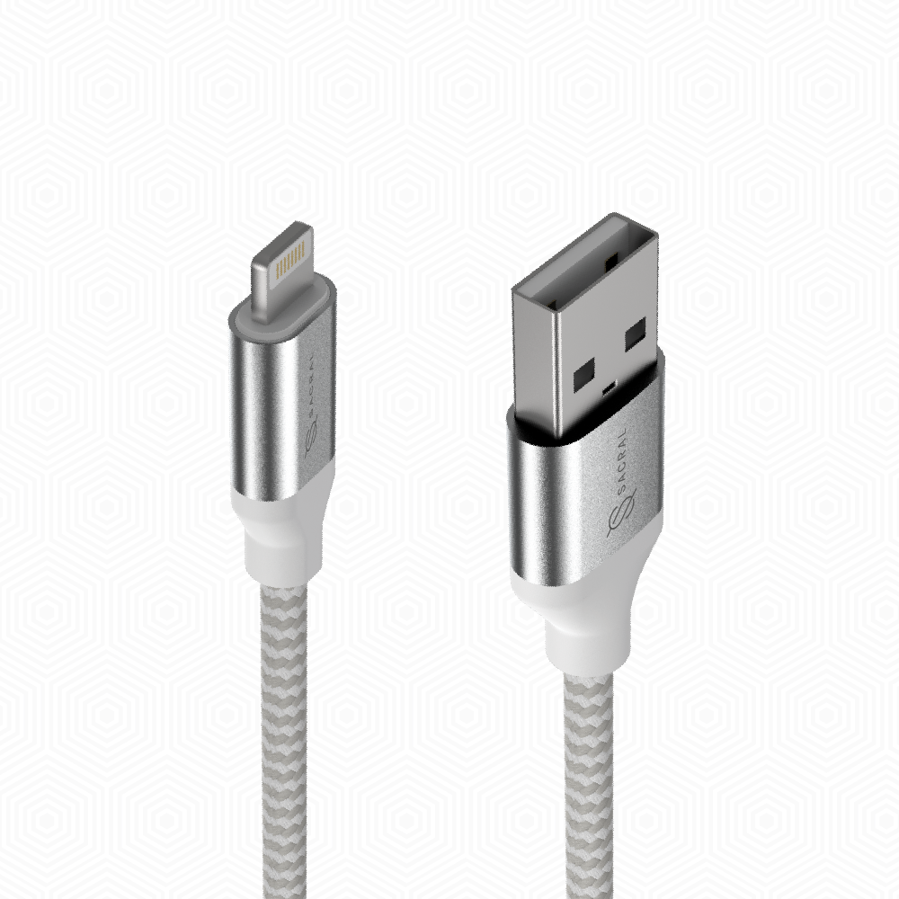 3A: 1Meter LIGHTNING / 8PIN, fast charging Nylon braided cable.
