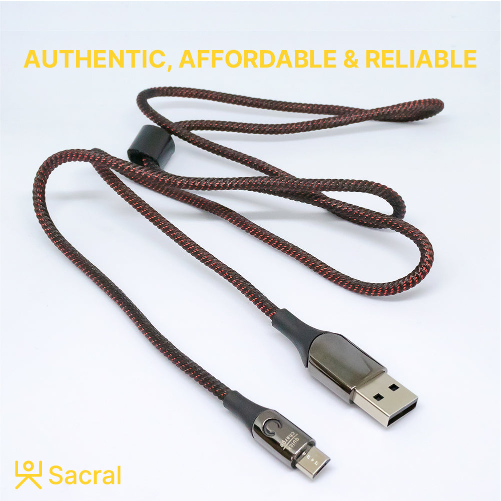 3A-33Wp: 1Meter micro-USB fast charging Nylon braided cable.