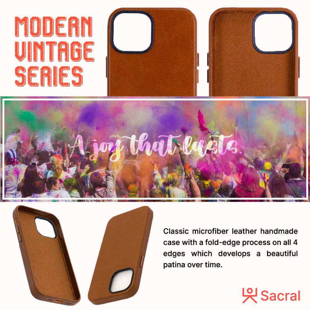 Modern Vintage Leather Case: iPhone 13 Series