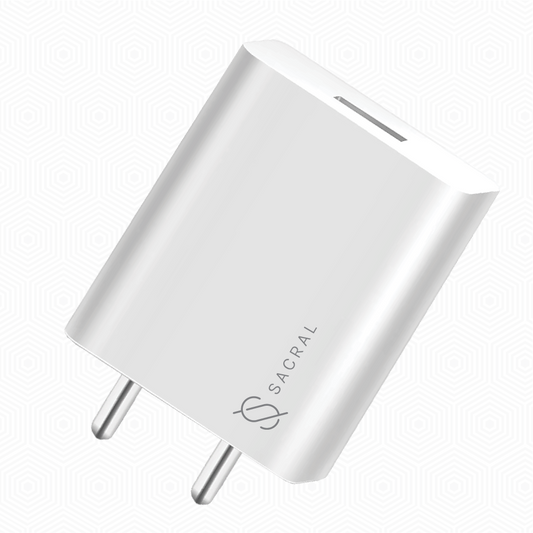 2.4A/5V Single USB-A output wall charger adapter.