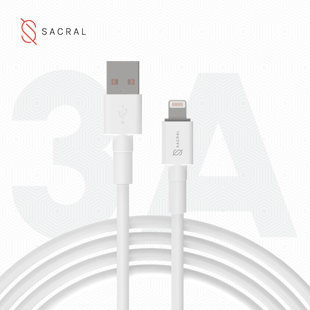 3A: 1-Meter USB-A to 8-Pin/Lightning, fast charging cable.