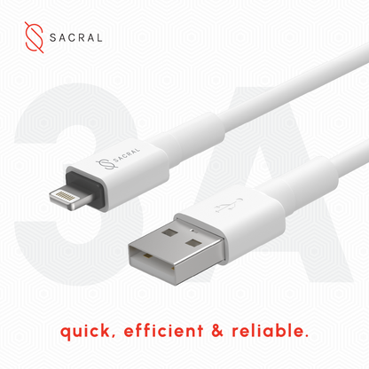 3A: 1-Meter USB-A to 8-Pin/Lightning, fast charging cable.