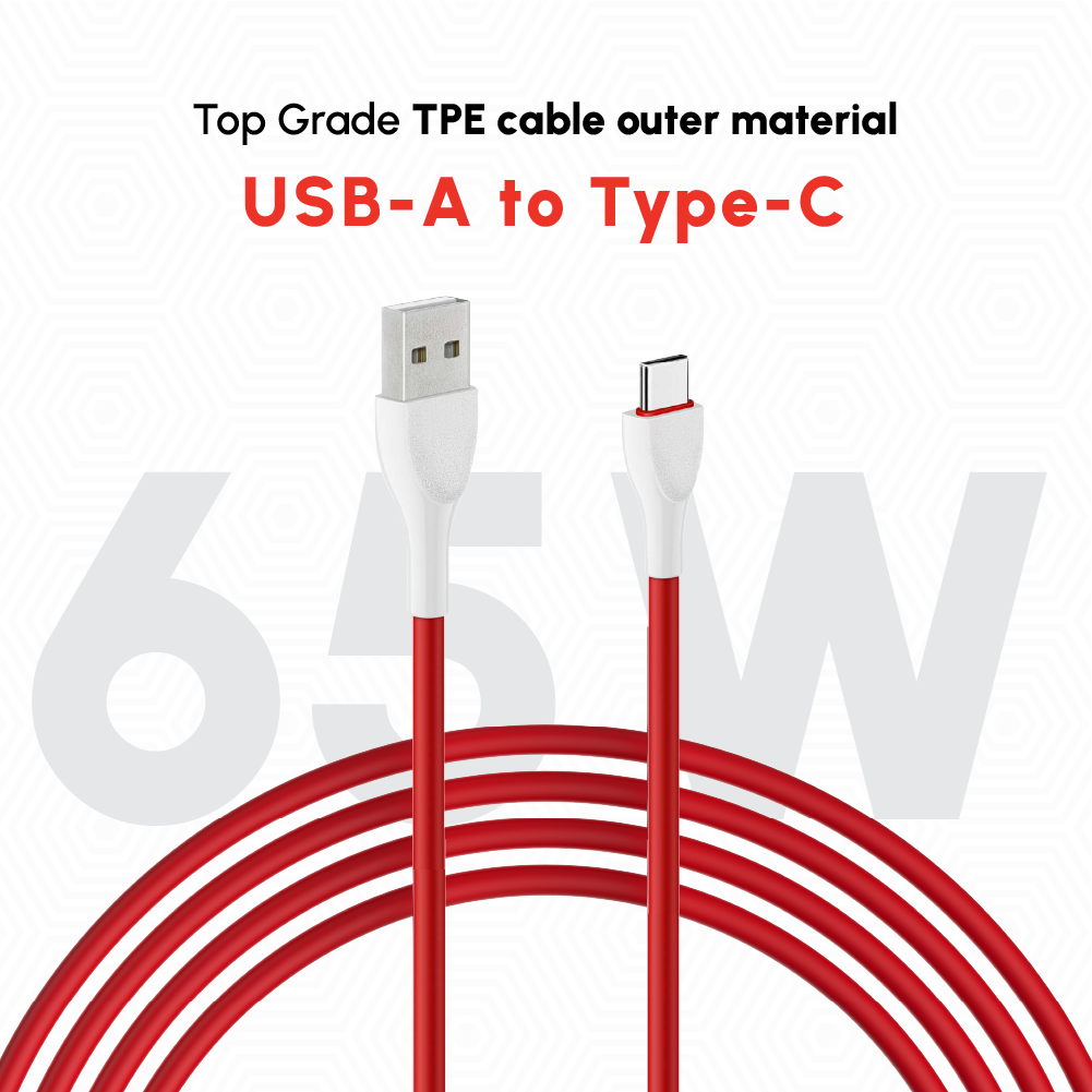 65Wp: 1Meter type-C, fast charging cable.