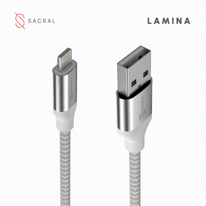 3A: 1Meter LIGHTNING / 8PIN, fast charging Nylon braided cable.