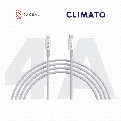 4A/60W: 1-Meter Type-C to 8-Pin/Lightning, fast charging cable.