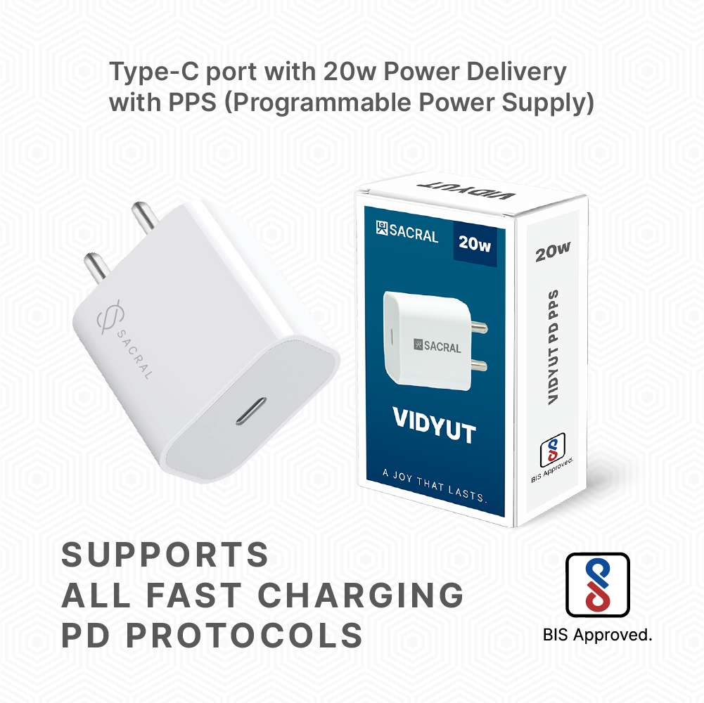 20W PD PPS Type-C output fast wall charger adapter.