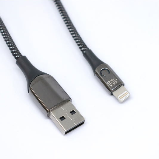 3A-33Wp: 1Meter LIGHTNING / 8PIN, fast charging Nylon braided cable.