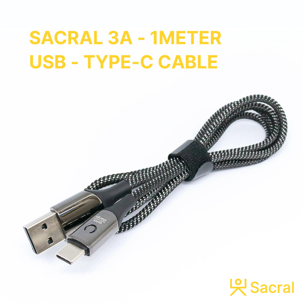 3A-33Wp: 1Meter TYPE-C fast charging Nylon braided cable.