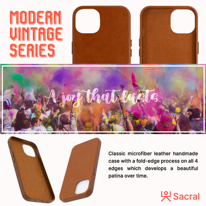 Modern Vintage Leather Case: iPhone 13 Series